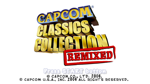 Capcom Classics Collection Remixed title screen for PSP